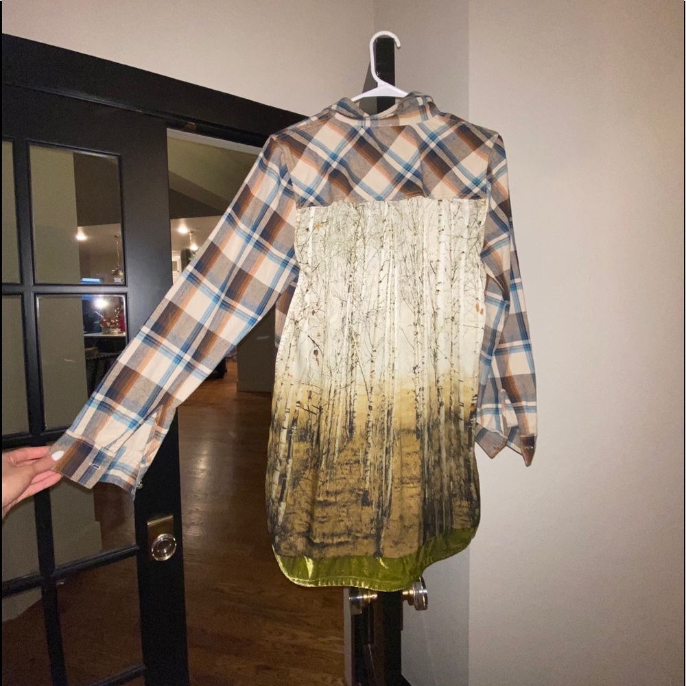 cute detailed plaid top from anthropologie